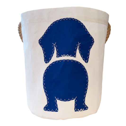 Sailcloth Bucket Bag - Blue Doxie Butt