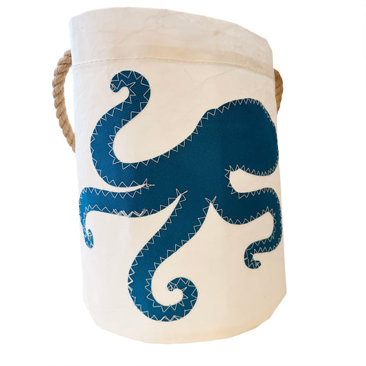 Sailcloth Bucket Bag - Teal Octopus