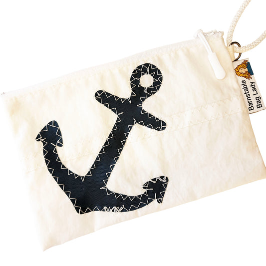 Sailcloth Wristlet - Navy Anchor