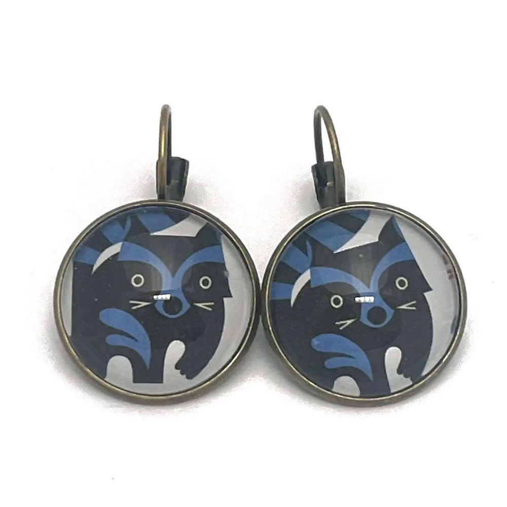 Postage Stamp Earrings - 1995 USA Baby Wild Animals Raccoon