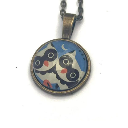 Postage Stamp Necklace - 2025 USA Baby Wild Animals Owls
