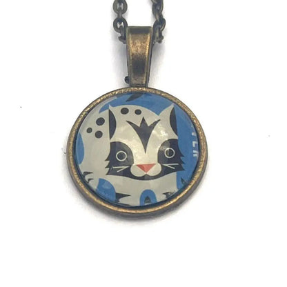 Postage Stamp Necklace - 2025 USA Baby Wild Animals Bobcat
