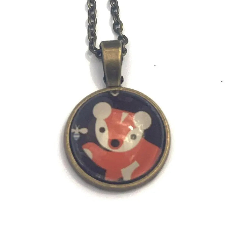 Postage Stamp Necklace - 2025 USA Baby Wild Animals Bear