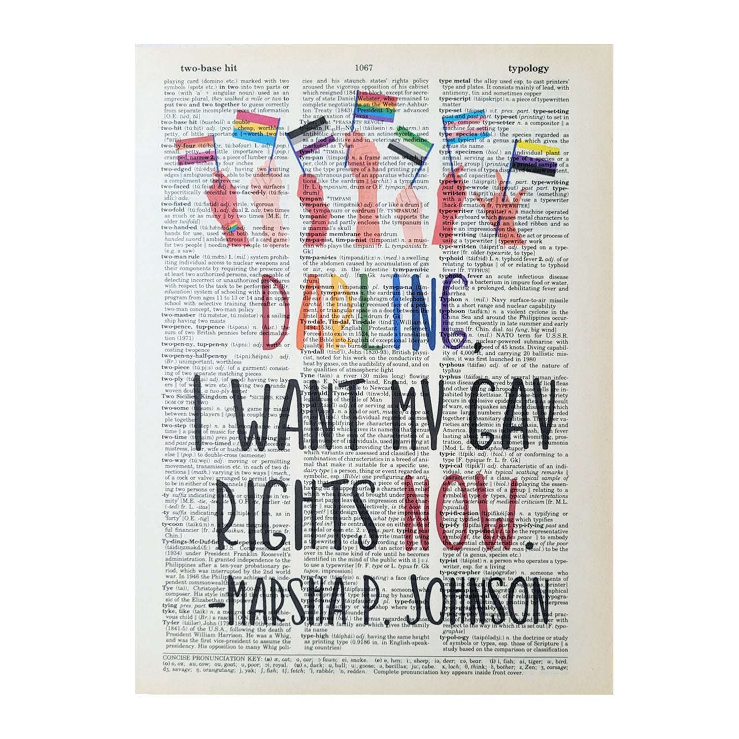 Vintage Book Page Print - Darling, I Want My Gay Rights Now (037 ...