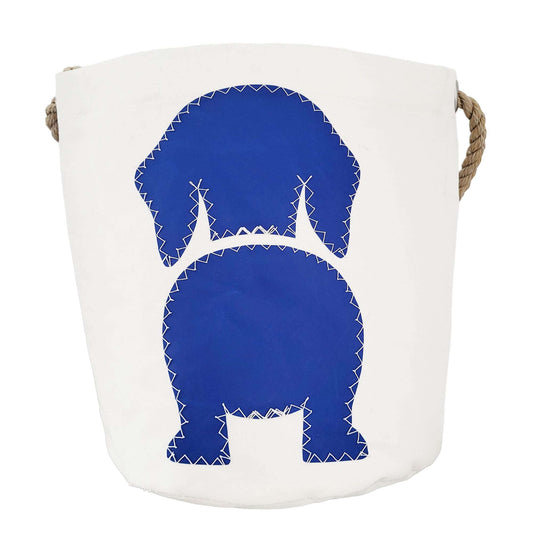 Sailcloth Bucket Bag - Blue Dachshund Butt