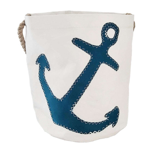 Sailcloth Bucket Bag - Teal Anchor