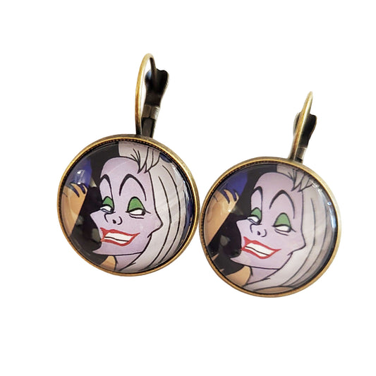 Postage Stamp Earrings - 2017 Disney Villains - Cruella de Vil