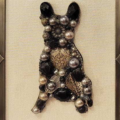 Jewelry Relief - Frenchie on Pewter Frame