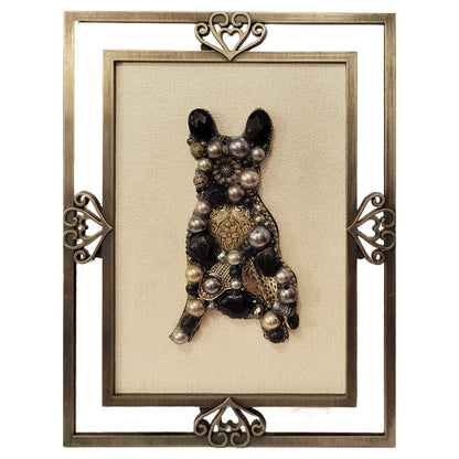 Jewelry Relief - Frenchie on Pewter Frame