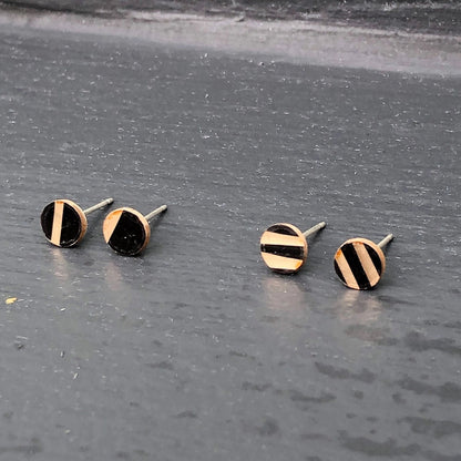 Cymbal Stud Earrings - Dark Circles