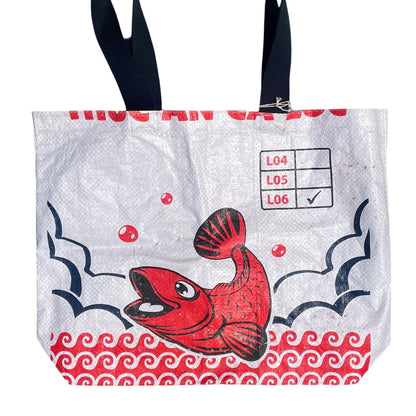 Animal Feed Shopping Tote Fun Fish - Red