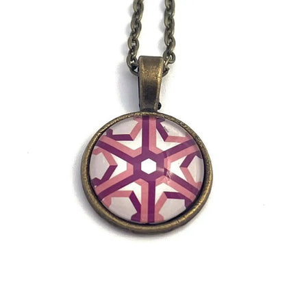 Postage Stamp Necklace - 2015 USA Geometric Snowflakes