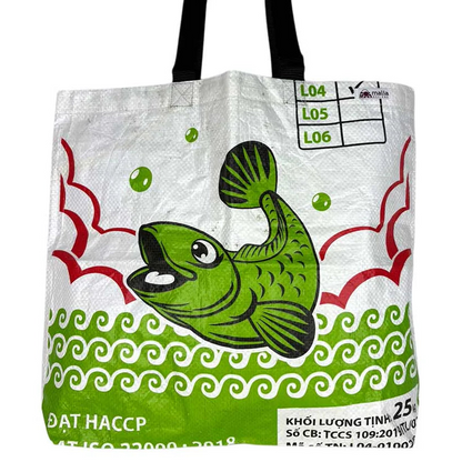 Animal Feed Shopping Tote Fun Fish - Green