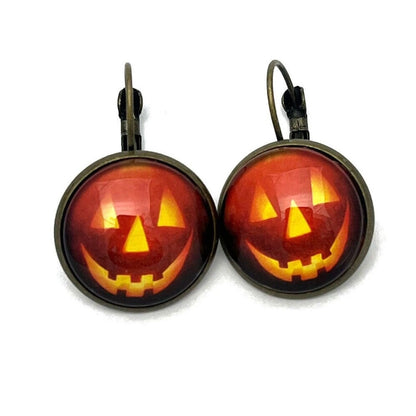 Postage Stamp Earrings - 2016 USA Jack-o’-Lanterns Classic Jack