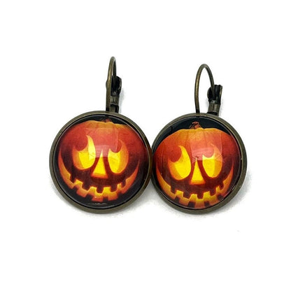 Postage Stamp Earrings - 2016 USA Jack-o’-Lanterns