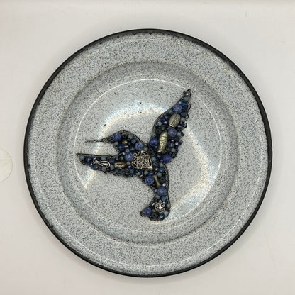 Jewelry Relief - Hummingbird on Enamelware