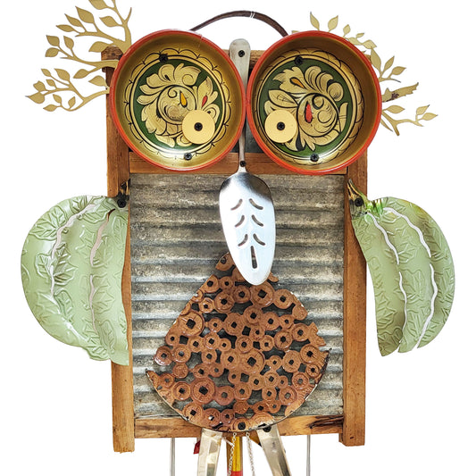 Re-Purposeful Kinetic Sculpture - Owl Do the Wash