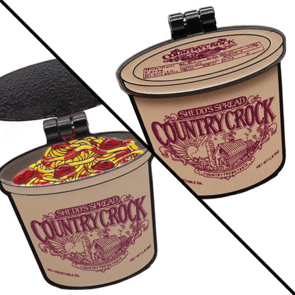 Upcycled Food Container Pin & Magnet Crock of Spaghetti