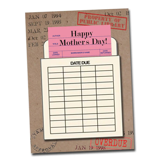 Library Book Card Greeting Card - Mother's Day