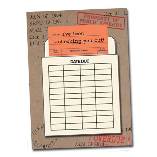 Library Book Card Greeting Card - Checking You Out