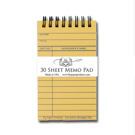 Library Book Card Memo Pad