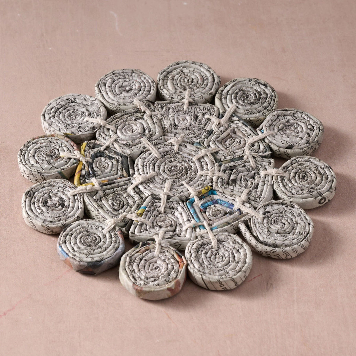 Newspaper Trivet - Circles