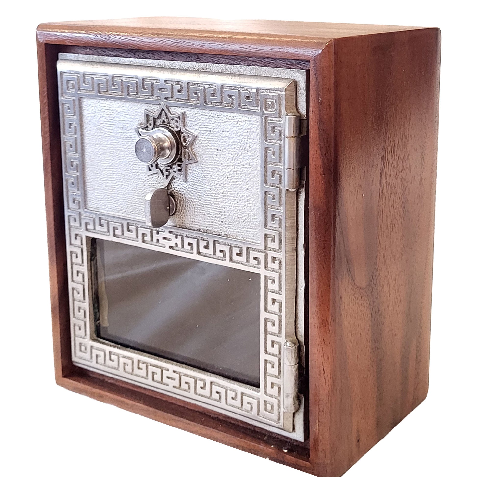 Post Office Box Bank - Medium Nickel Grecian