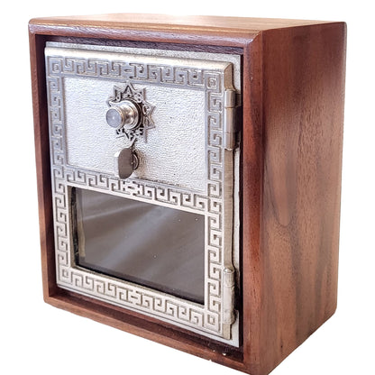 Post Office Box Bank - Medium Nickel Grecian