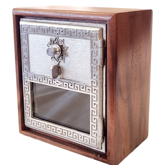 Post Office Box Bank - Medium Nickel Grecian