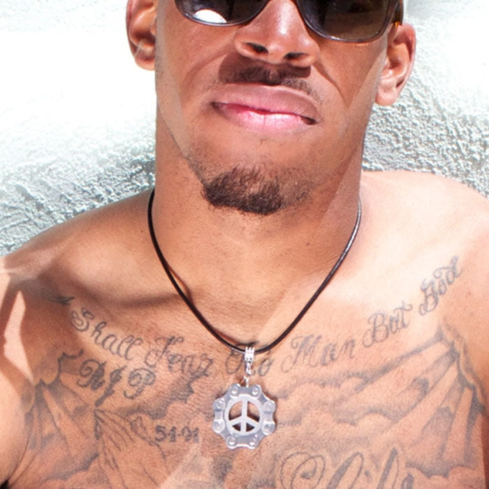Bike Chain Peace Necklace