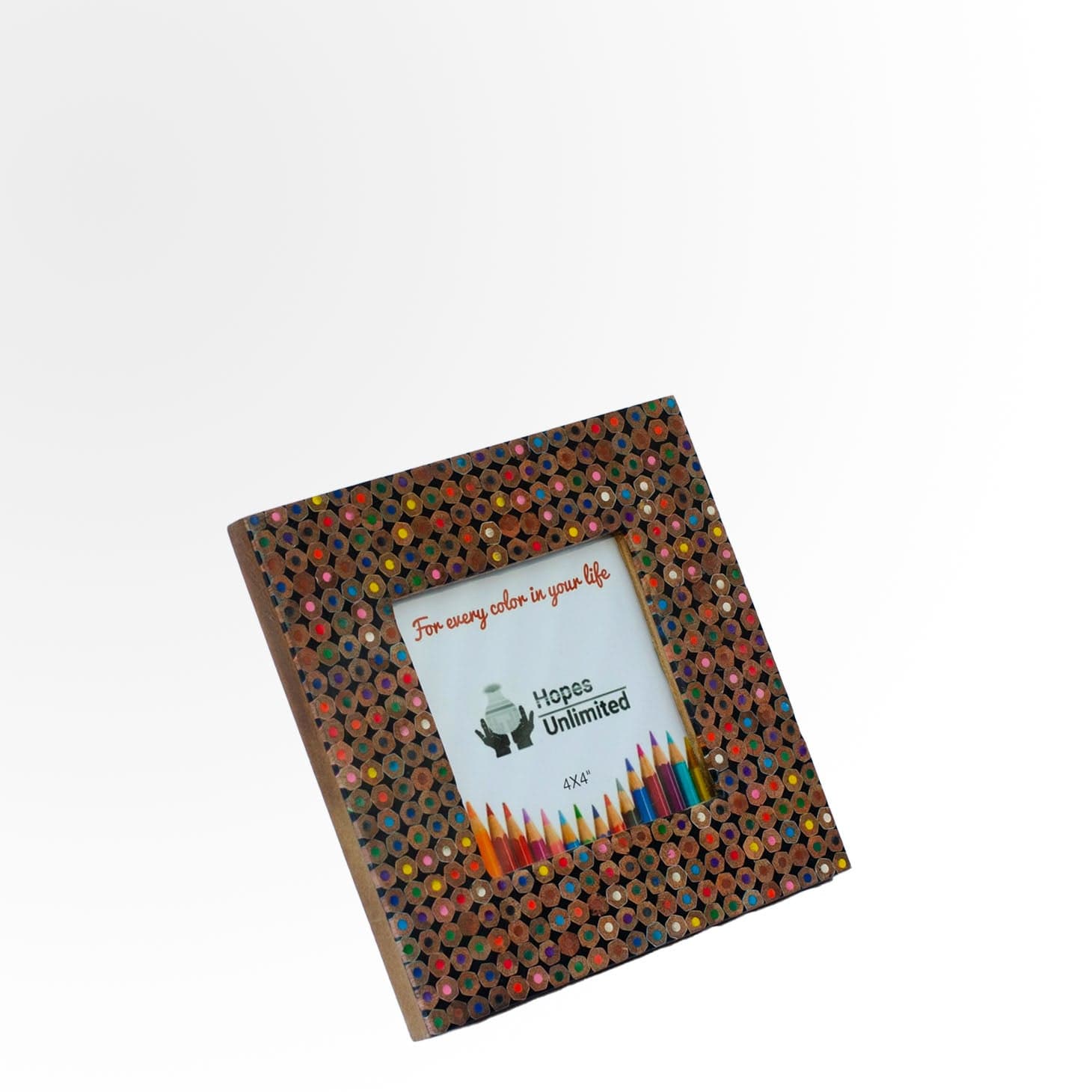 Colored Pencil Frame - Crosscut 4" x 4"