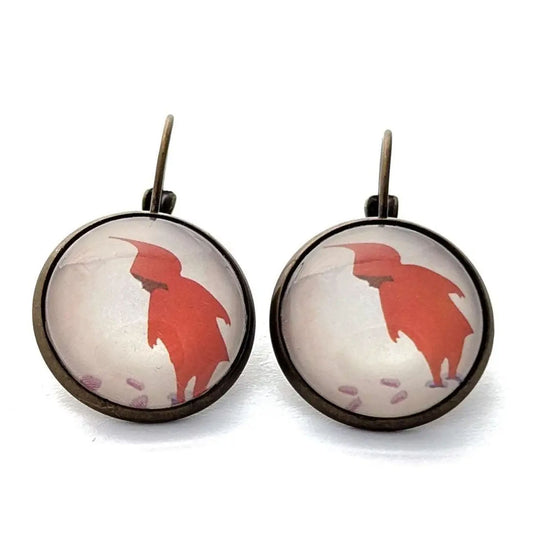Postage Stamp Earrings - 2017 USA The Snowy Day Footprints