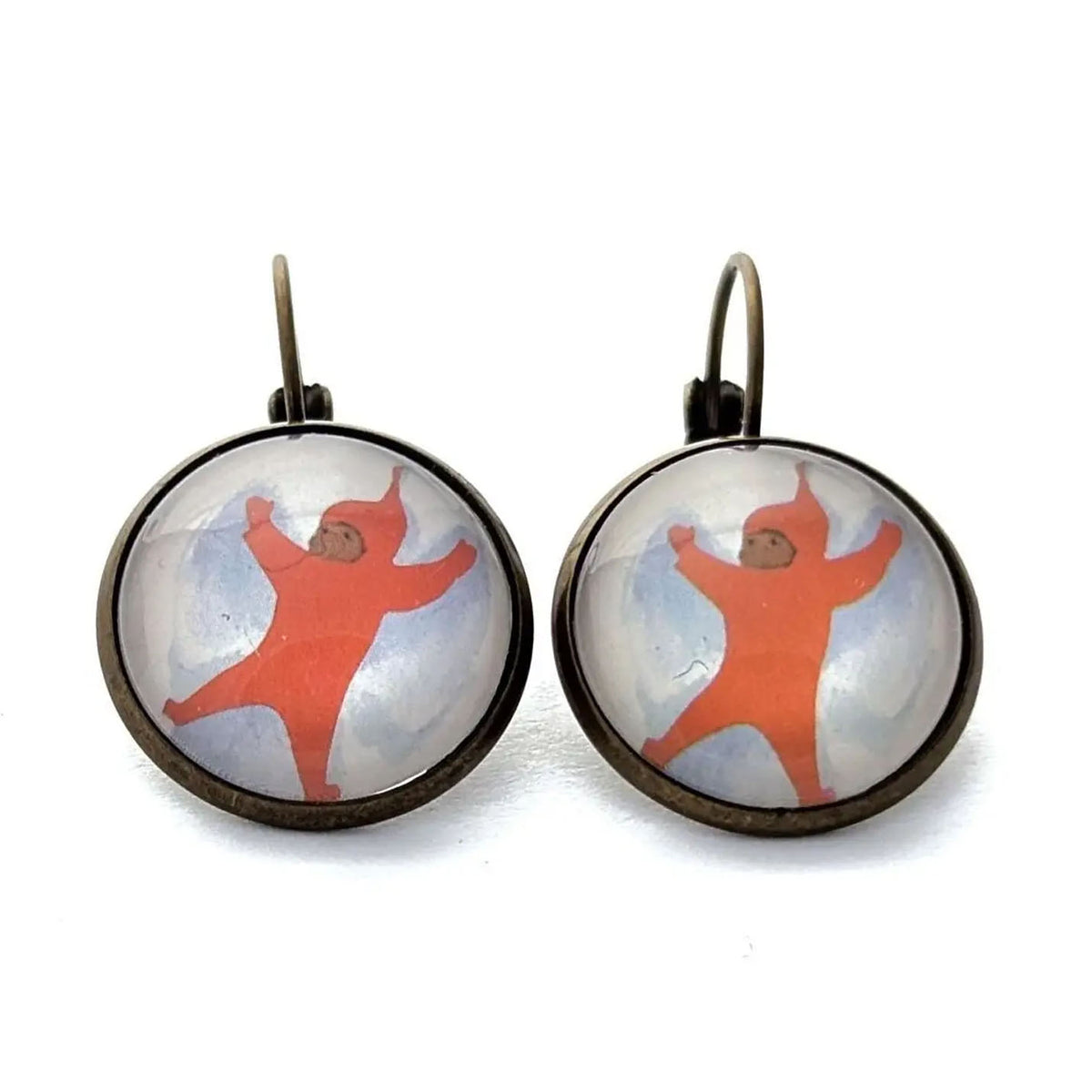 Postage Stamp Earrings - 2017 USA The Snowy Day Angel