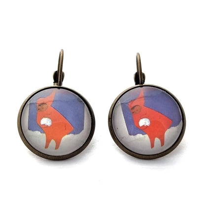 Postage Stamp Earrings - 2017 USA The Snowy Day Snowball