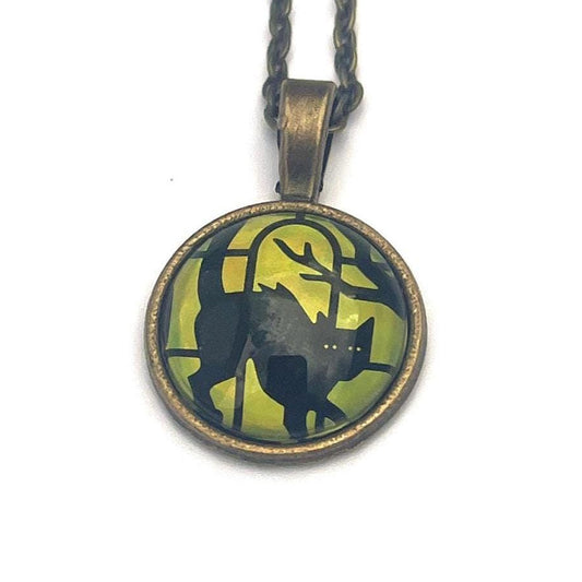 Postage Stamp Necklace - 2019 USA Spooky Silhouettes Cat