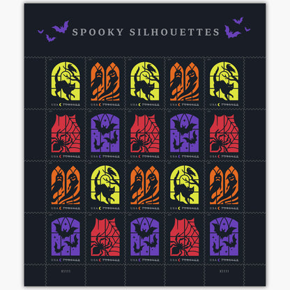 Postage Stamp Earrings - 2019 USA Spooky Silhouettes