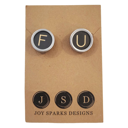 Typewriter Key Cufflinks FU - Black