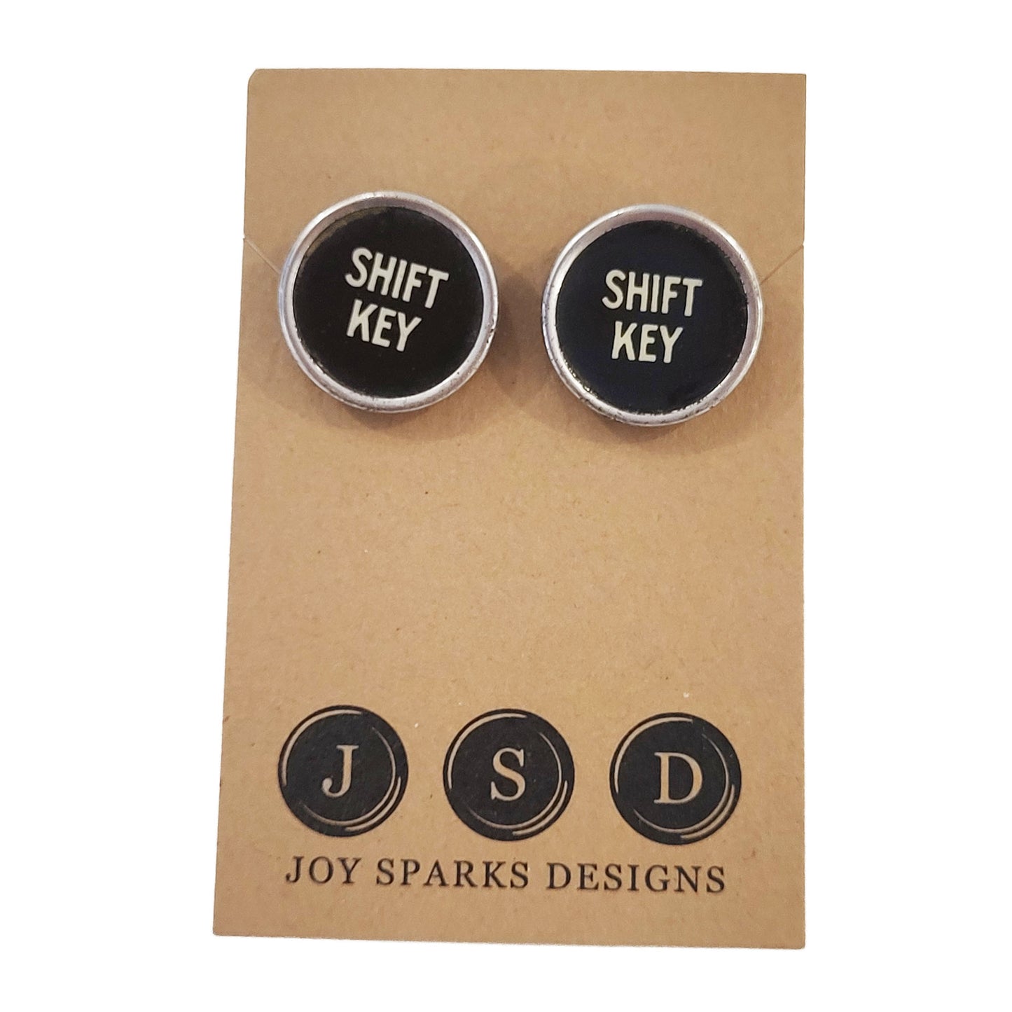 Typewriter Key Cufflinks Shift Key - Black