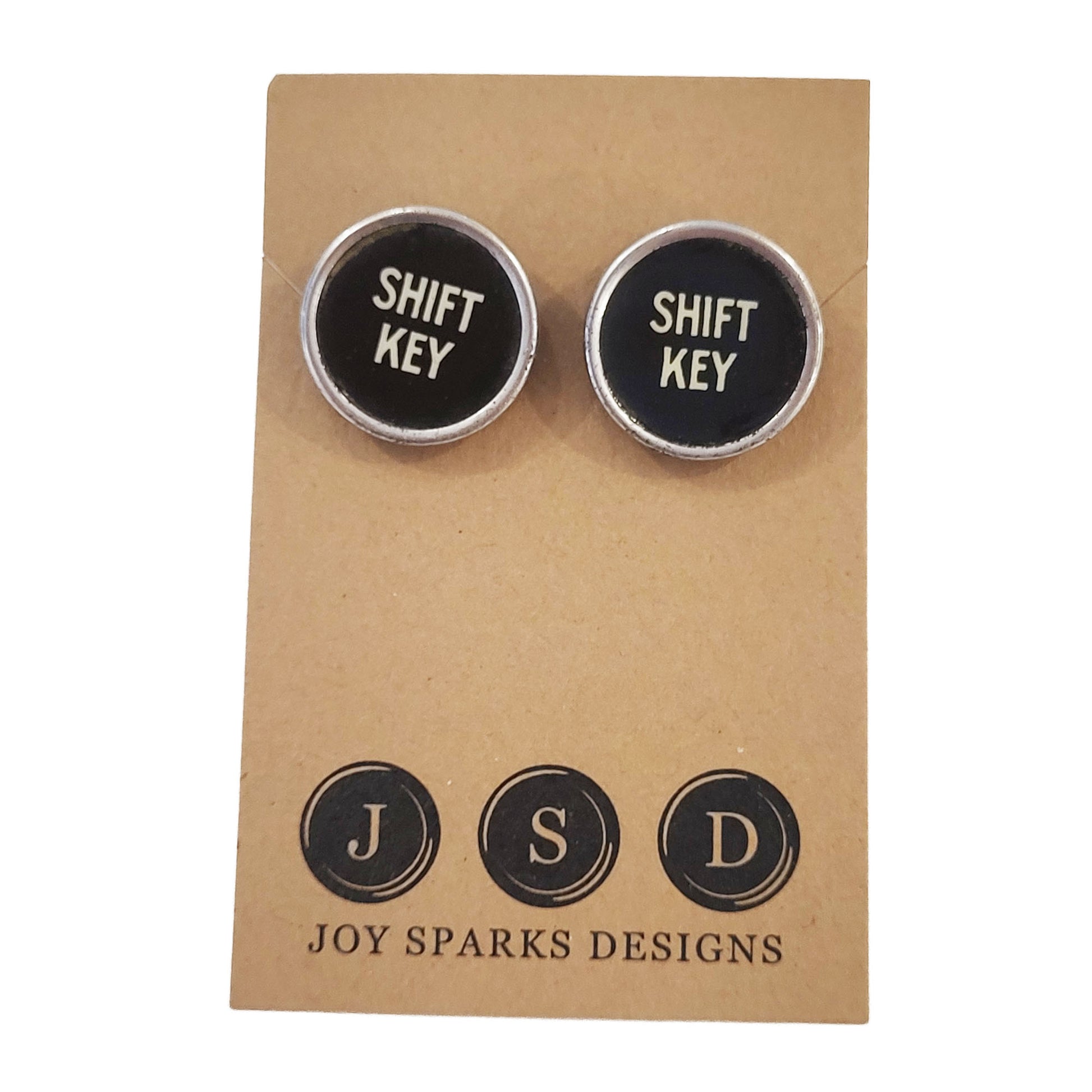 Typewriter Key Cufflinks Shift Key - Black