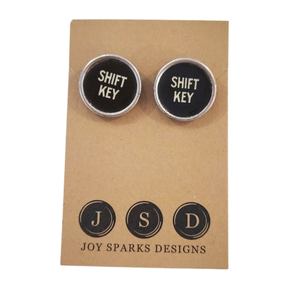 Typewriter Key Cufflinks Shift Key - Black