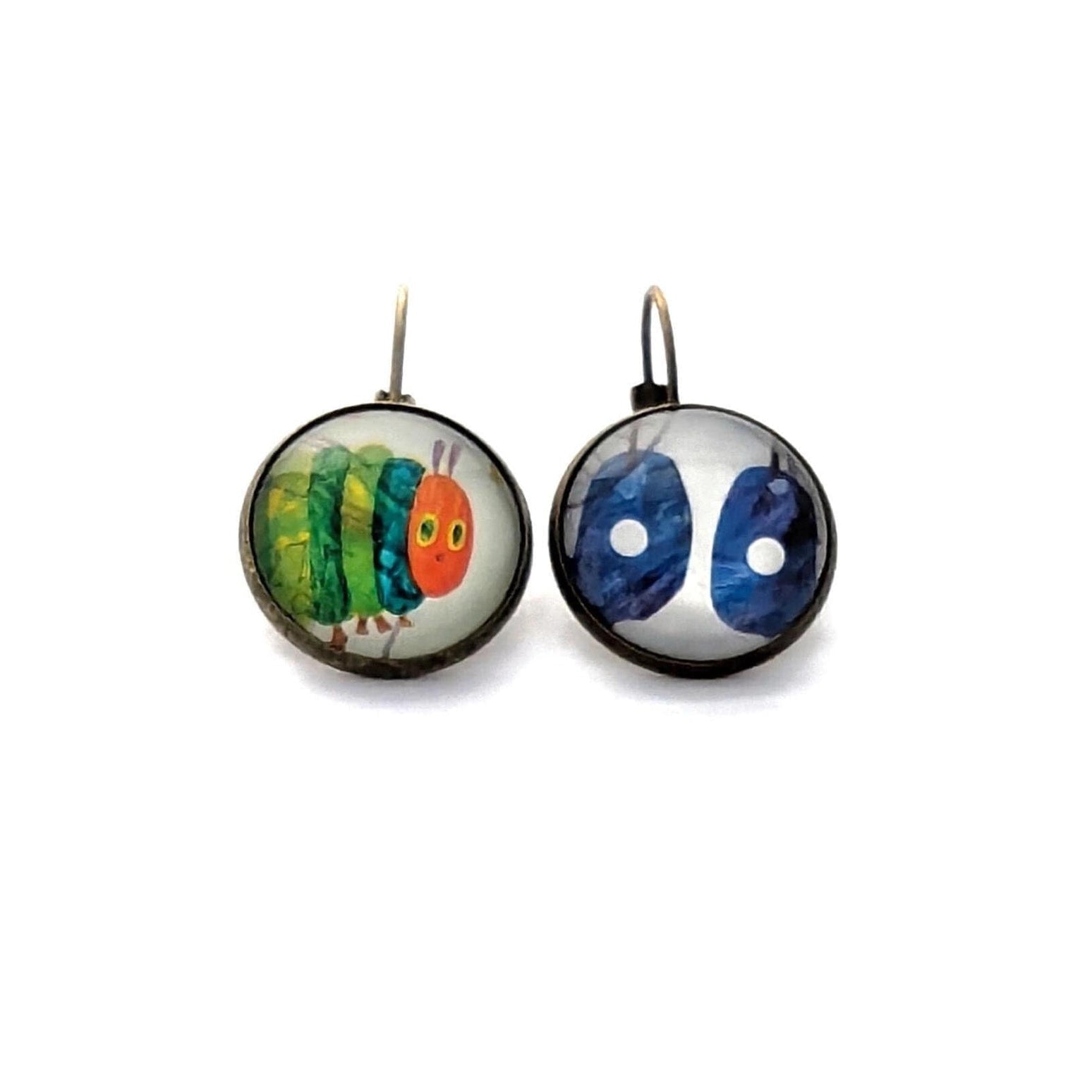 Postage Stamp Earrings - 2018 Japan Eric Carle - The Very Hungry Caterpillar