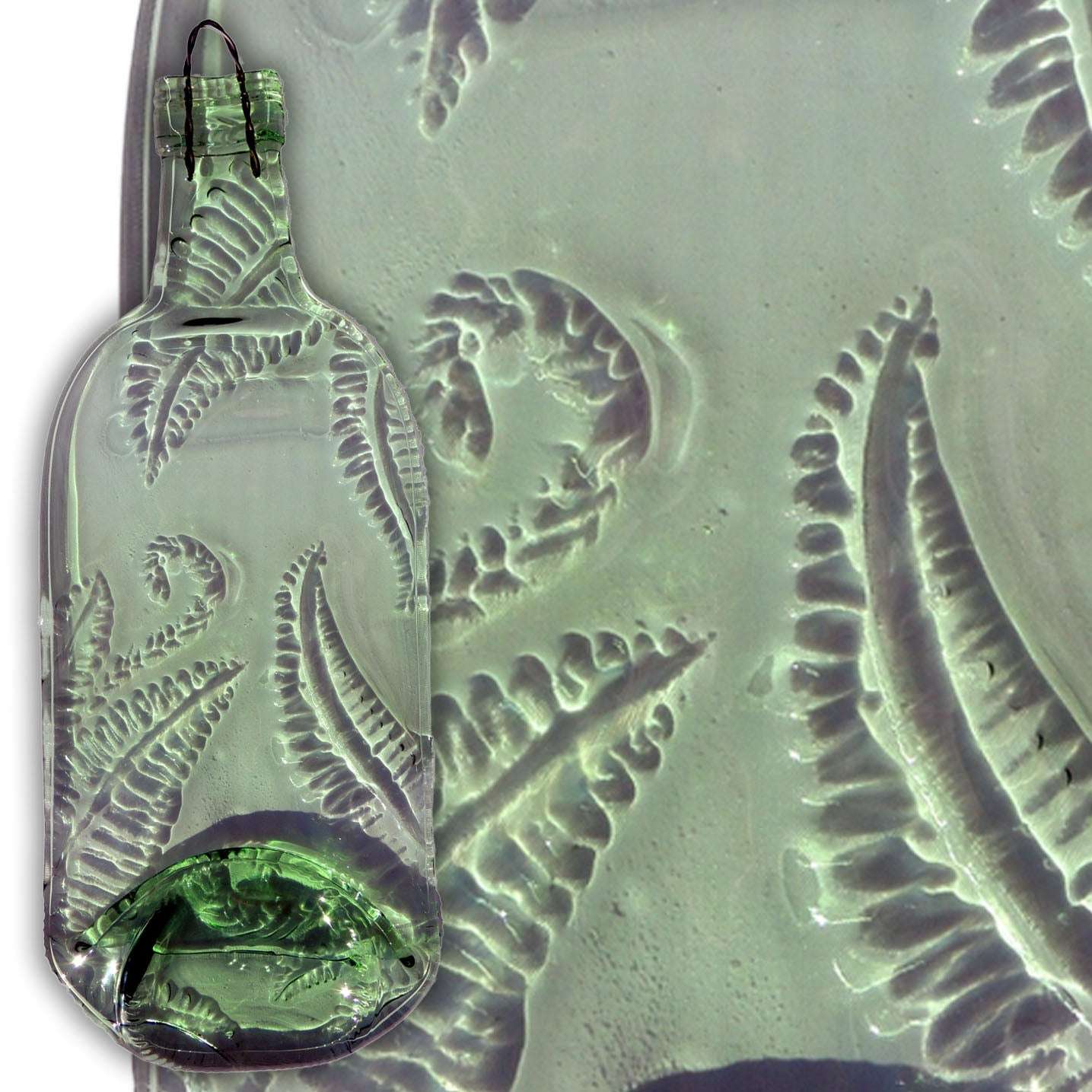 Wine Bottle Cheese Board - Ferns