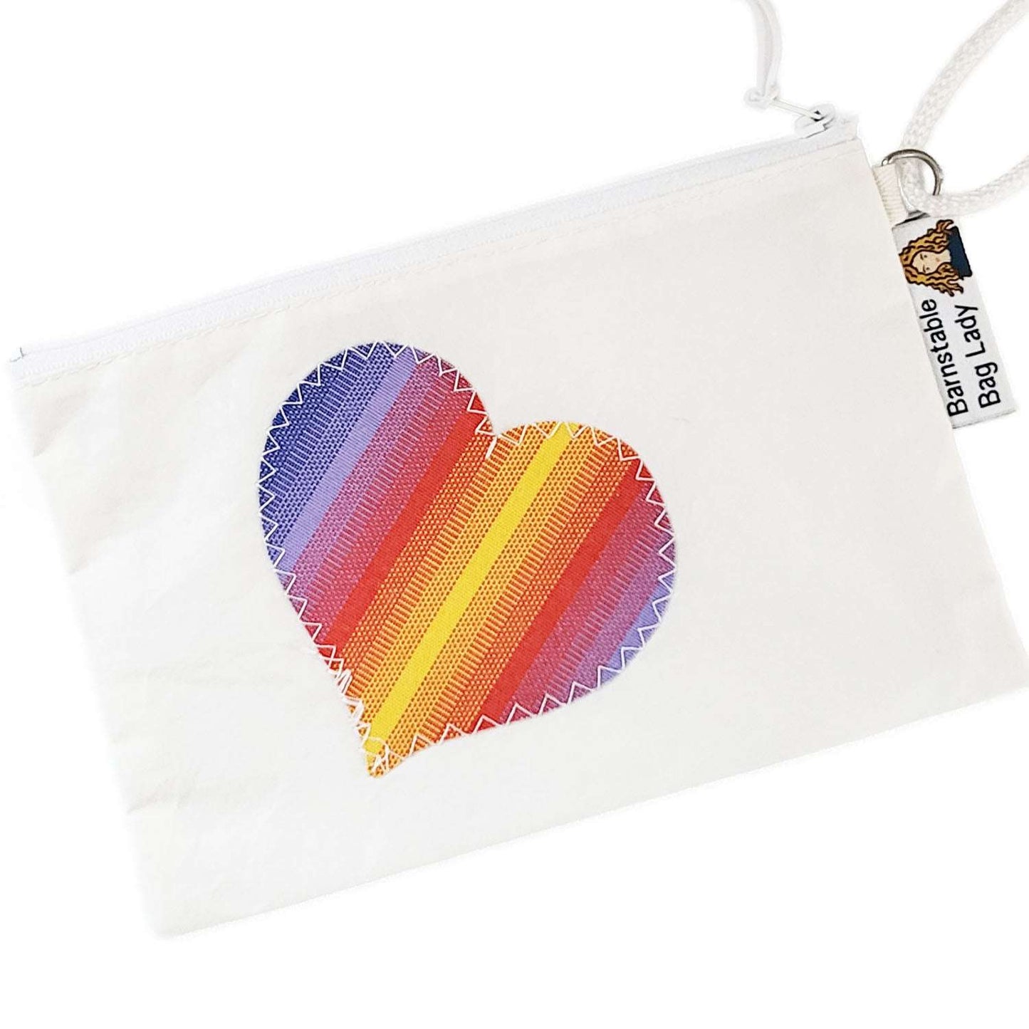 Sailcloth Wristlet - Rainbow Heart
