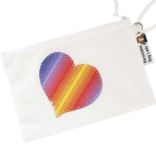 Sailcloth Wristlet - Rainbow Heart