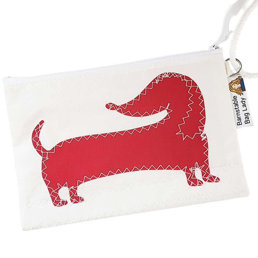 Sailcloth Wristlet - Dachshund Red