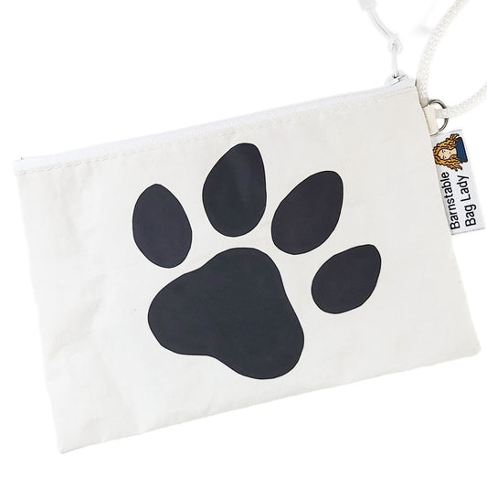 Sailcloth Wristlet - Black Paw Print