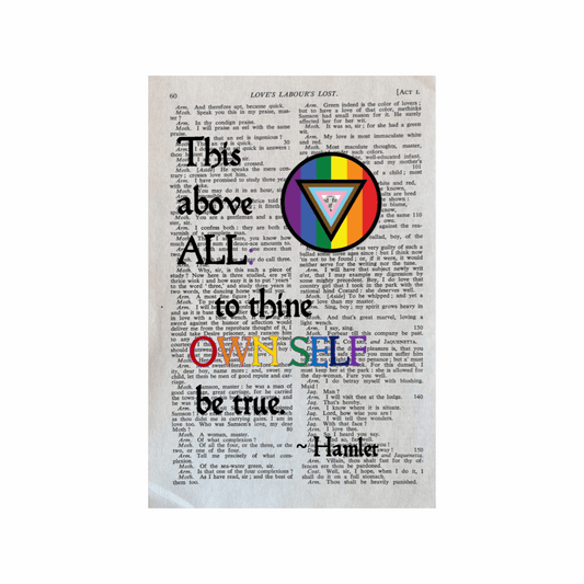 Vintage Book Page Print - To Thine Own Self Be True (LGBTQ+)