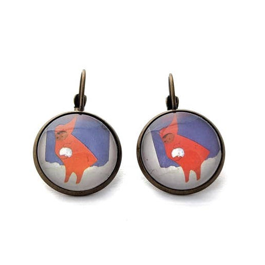 Postage Stamp Earrings -  2017 USA The Snowy Day (Snowball)