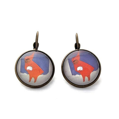 Postage Stamp Earrings -  2017 USA The Snowy Day (Snowball)