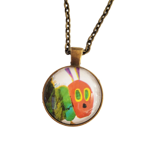Postage Stamp Necklace - 2018 Japan Eric Carle - The Very Hungry Caterpillar